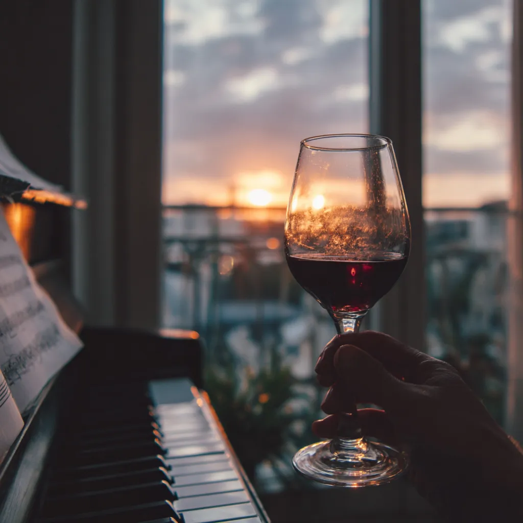 해질녘, 와인 한 잔